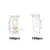 Burkfeeg 200 Pcs White Curtain Hooks Gliders Rollers, Plastic Curtain