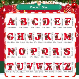 Letter Name Ornaments for Christmas Tree, 2D Christmas Decoration 2025, Hanging Ornaments A-Z Xmas Family Keepsake Xmas Stocking Stuffers Gifts for Kids Adults (A)