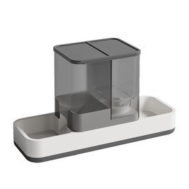 WJTZLBNSUY Pet Food Feeder and Water Dispensers Gravity,Easily Clean Self Feeding for Small Large Pets Dogs Cats Large (Gray)