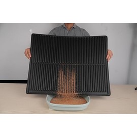 PetNova XL Cat Litter Mat: Cute Rubber Cat Litter Trapping Mat - Peach Pink Kitty Litter Catcher Mat for Floor - Waterproof Litter Tracking Mat (32” x 21”)