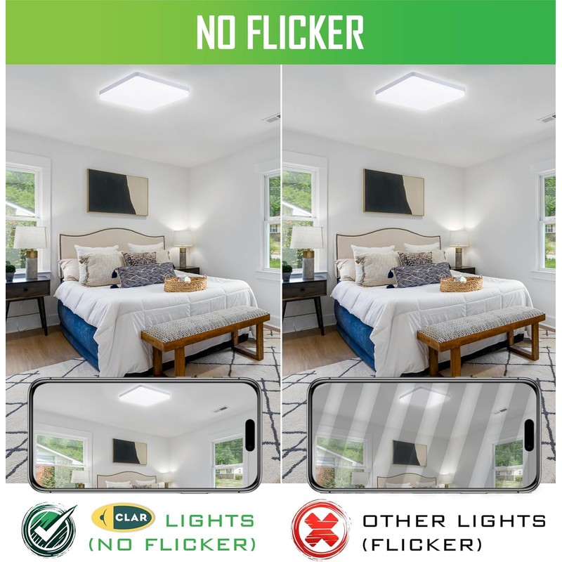 HYBEC - LED Ceiling Light, Bathroom Ceiling Light, Living Room