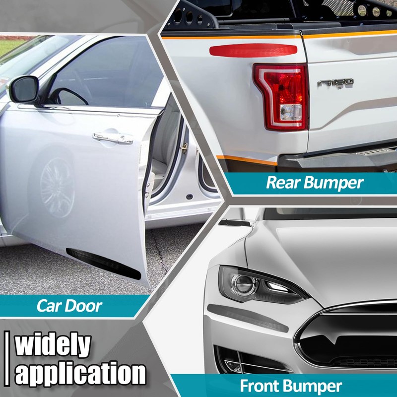 BokWin 4-Packs Black Anti-Collision Patch Bumper Guard Strip Anti-Scratch Bumper