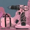 COMOWARE Pink Cordless Drill Set for Women, 12V Lightweight Electric