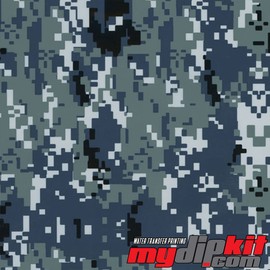 Water Transfer Printing Film - Hydrographic Film - Hydro Dipping - Black/Gray/Blue Digital Camo - MC-851