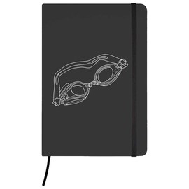 Azeeda A5 'Swimming Goggles' Black Hardcover Ruled Notebook (NB00042262)
