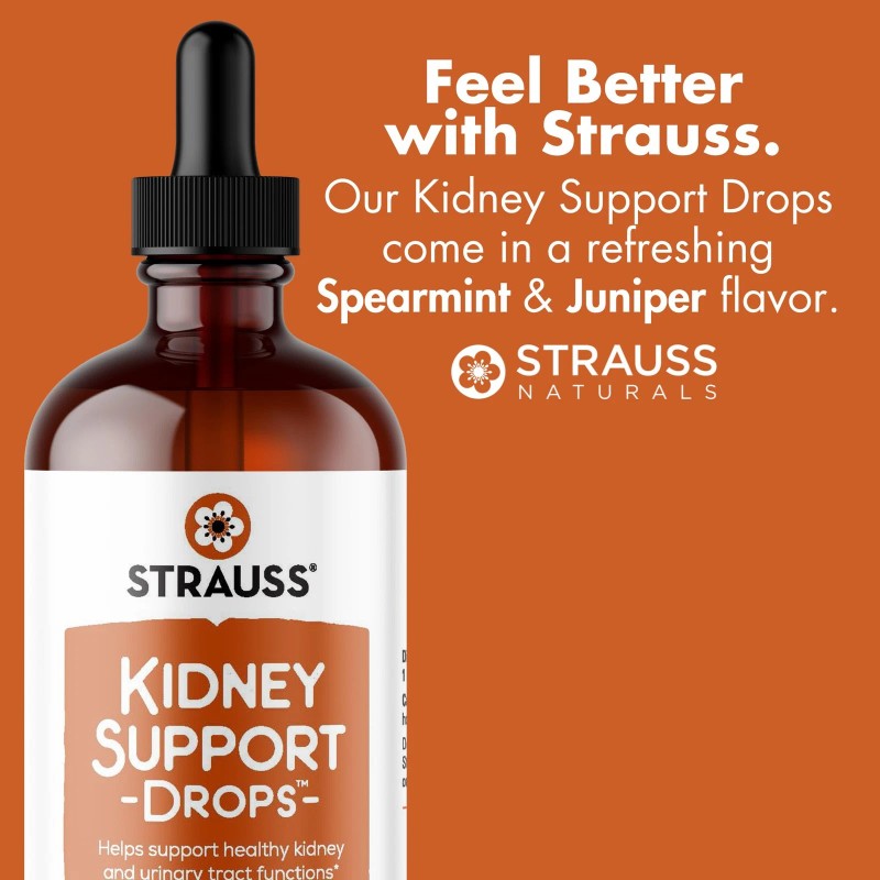 Strauss Naturals Kidney Support Drops – Herbal Kidney Support Supplement