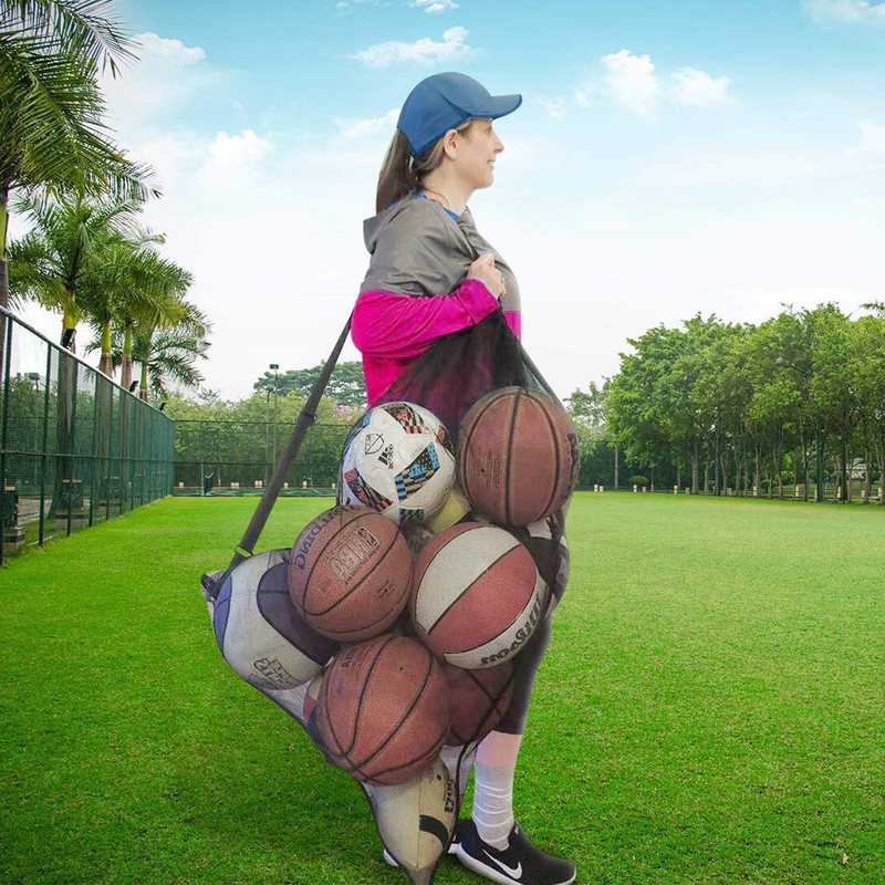 DoGeek Mesh Bag Durable Mesh Drawstring Bag Gym Sports Equipment