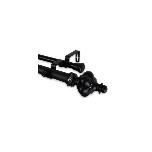 Maykoosh Seaside Style Single Curtain Rod, Black, 120-170 Inch- Versatile