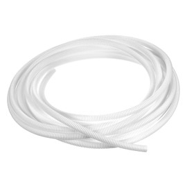 sourcing map 1/4 Inch x 25 Ft Split Wire Loom Tubing, Guard Convoluted Flex, Protective Split Cable Conduit, Flexible Wire Protector Tubing, Electrical Cord Cover,White