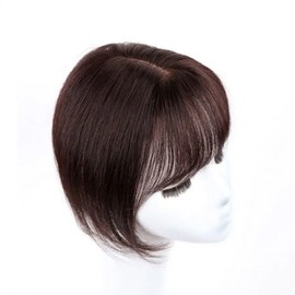 Medium 25cm dark brown bangs see-through wig crown (WFLOFL7) / 중형 25cm 다크브라운 앞머리 시스루 가발 정수리 (WFLOFL7)