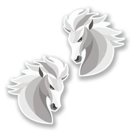 2 x 10cm Abstract Horse Vinyl Sticker Laptop Tablet Car Kids Animal Pony #6676 (9cm Wide x 10cm Tall)