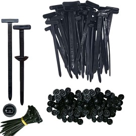 Kicttule Nylon Universal Cable Tie Buckle for Automotive - 100pcs Heavy Duty Zip Tie Mounts with Locking Mechanism, Engine & Fender Fix Solution