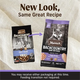Merrick Backcountry Grain Free Dry Puppy Dog Food, Kibble with Freeze Dried Raw Pieces, Chicken Recipe - 10.0 Lb. Bag
