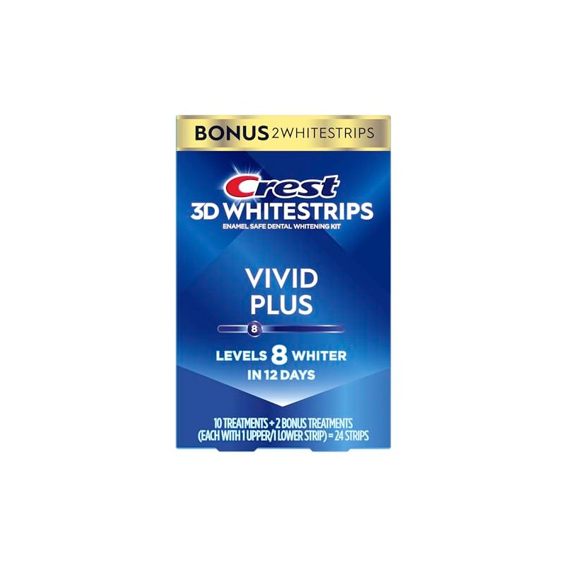 Crest - 3D White Whitestrips Vivid Plus, 24 Tiras