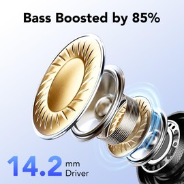 Wireless Earbuds, Bluetooth Headphones 5.3, 50H Playtime LED Display Deep Bass Ear Buds with 4 ENC Noise Cancelling Mic, IP7 Waterproof in-Ear Earphones for Phone Tablet Laptop Sports (White)