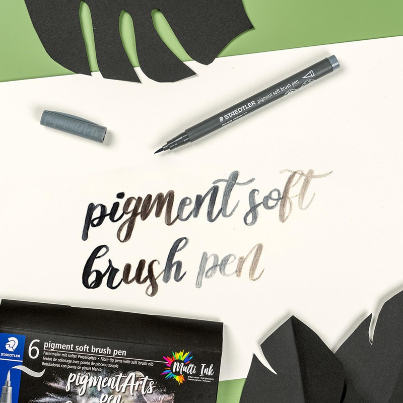 STAEDTLER Soft Brush Pen Pigment Arts, Intense Black, Soft Brush