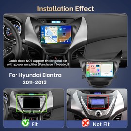 Realdio 8 Core Car Radio Stereo for Hyundai Elantra 2011 2012 2013 with Wireless CarPlay Android Auto 2+64G 9 Inch Touch Screen for Elantra Dash Kit with 32EQ 59UI