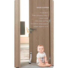 Door Stoppers for Bottom of Door, No Drilling Door Stopper, Door Holder to Keep Door Open, Under Door Noise Stopper, Drop Stops and Easy Install (White)