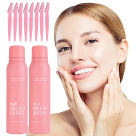 Hair Identifier Spray for Face Shaving: Dermaplane Spray and Razor Set - Identifying Fine Hair Peach Fuzz and Moisturizing Skin Before Dermaplaning 8 FL OZ