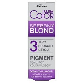 JOANNA Ultra Color Pigment Haartönungspigment Farbtonpigment - Neutralisierung von Unerwünschten Gelbtönen - Kann auf 3 Arten Aufgetragen Werden - Mit Conditioner Shampoo Separat - Silberblond 100ml