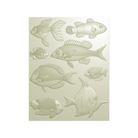 Briartw 3D Embossing Folder for Card Making,Ocean Fish Clear Plastic Texture Fades Embossing Folder Template for Scrapbooking and Other Paper Craft Album Stamps DIY Decoration