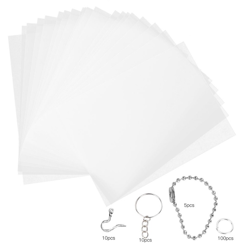 Heat Shrinkable Film Set DIY Earring Keychain Brooches Printable Shrink