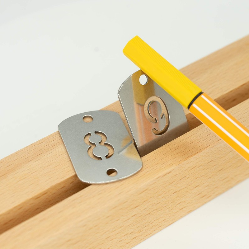 Rectangular Hollowed Stainless Steel Number Tags Key Tags with Two