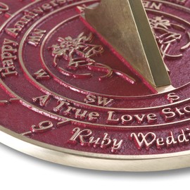 The Metal Foundry 40th Ruby Wedding for Mom and Dad. Recycled Solid Metal Anniversary Sundial Gift Idea is A Great Present for Your Parents to Celebrate 40 Years of Marriage