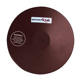 SPORTAXIS Rubber Discus Throw - Solid Rubber Construction - Ideal for Track and Field Training – Brown – 1 KG - Enhance Your Discus Throwing Skills – Ideal for High School & College Throwers