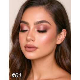 Erinde Paleta de Sombras de Ojos de 16 Colores, Paleta de Sombras de Ojos Mate y Nacarada, Sombra de Ojos Ultra Difuminable y Altamente Pigmentada, Nude Natural, Mezclable, 01#