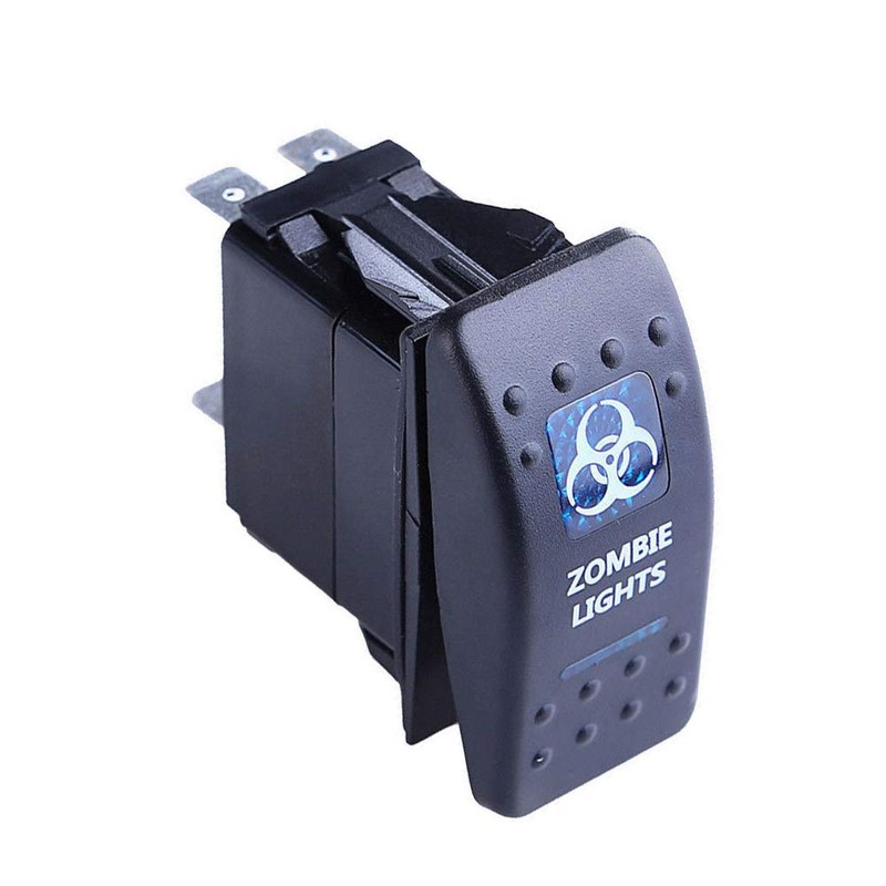 E Support™ 12V 20A Bar Rocker Toggle Switch Blue LED