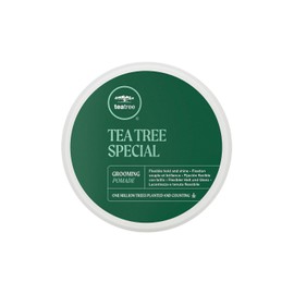 Tea Tree Grooming Pomade, Pomada para Peinar con Árbol de Té, Fijación Flexible + Brillo, Para Todo Tipo de Cabello, Especialmente Ondulado y Rizado, 85 g