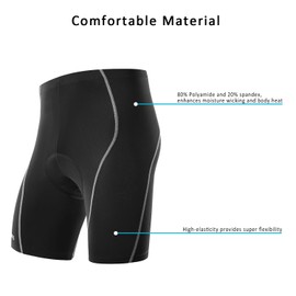 Nooyme Men's Cycling Shorts with Seat Padding, 3D Cycling Shorts, Quick-Drying & Elastic Cycling Shorts, Improved Elasticity and Air Permeability, Men's Cycling Shorts, black, m