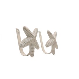 The Metal Magician Metal Nautical Starfish Curtain Holdback & Curtain Holder for Home, Bedroom & office (Starfish Set of 2)