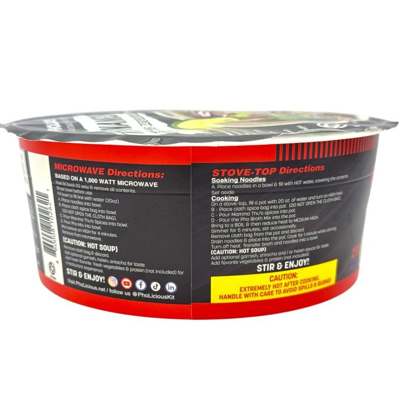 Instant BEEF Pho - PhoLicious Brand - Vietnamese Rice Noodle