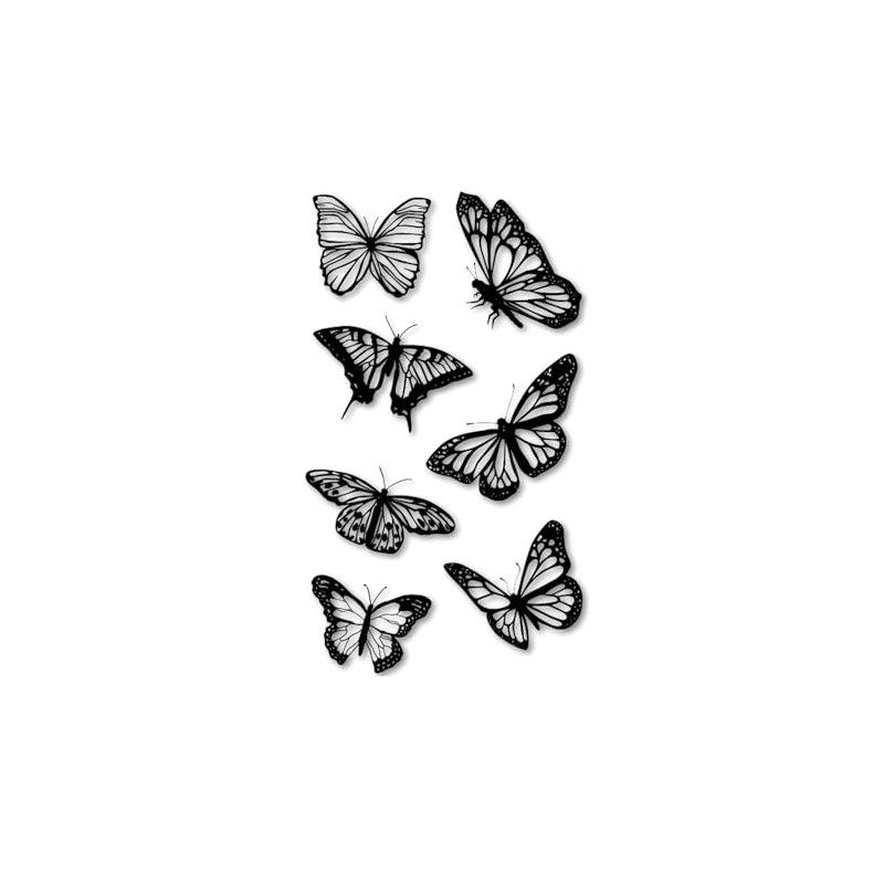 MapofBeauty 2 pcs Black Butterfly Prints Temporary Waterproof Tattoo Sticker