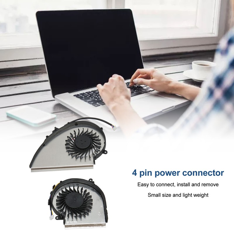 Cooling Fan 4 Pin Aluminum Alloy ABS Easy Replaceable Laptop