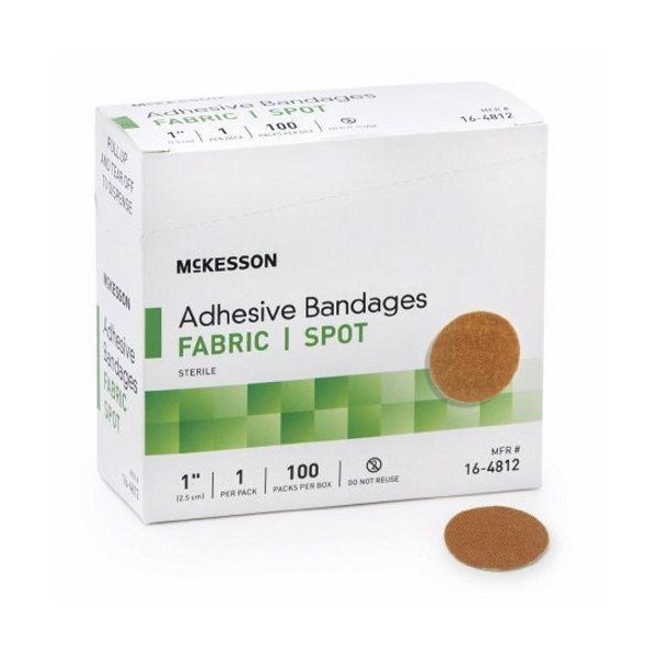 Adhesive Spot Bandage 1-Inch; Tan; 100 Count