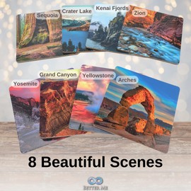 National Parks 8 Piece Coasters for Drinks Home Decor, Coffee Table Decor Drink Coasters, National Park Gifts (8pc National Parks Coasters)