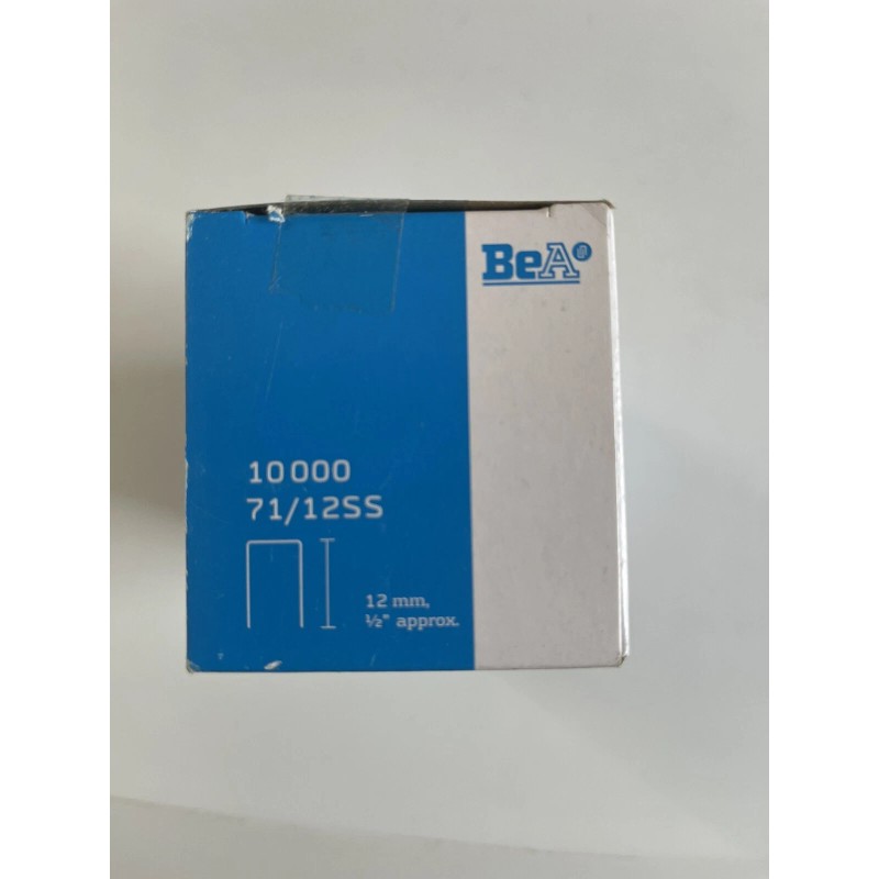 BeA 71/12SS Stainless Steel Staples 1/2" deep 10,000 per box