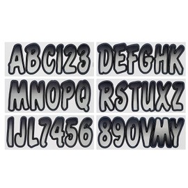 Hardline Products Series 200 Factory Matched 3-Inch Boat & PWC Registration Number Kit, Silver/Black - SIBKG200