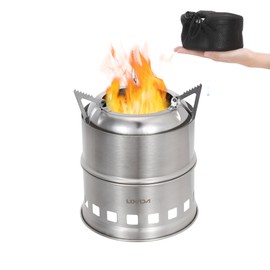 Lixada Portable Stove Camping Alcohol Wood Stove Stainless Steel Kitchen Grill for Hiking, Picnic, Camping