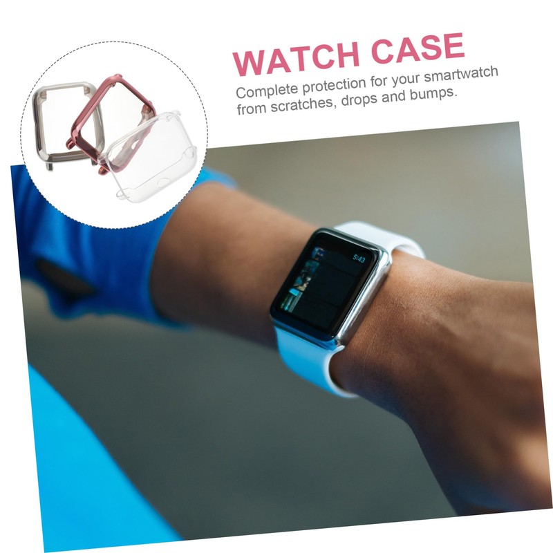 LABRIMP 3pcs TPU Smartwatch Protective Cases for Silver Scratch Bumper