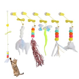 Liroyal Cat Toy, Hanging (5 Piece Set), Cat Toy, For Playing Alone, No Tired of Cat Toy, With Bell Included, Lightweight, Lack of Exercise, Lack of Muscle, Stress Relief, For Adult Cats, Kittens, Pet
