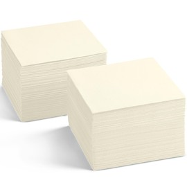 Linen-Feel Cocktail Napkins - Decortive Cloth-Like Cream Dessert And Beverage Napkins - Soft And Absorbent. For Restaurant, Bar, Cafe, Or Event. (Pack of 100)