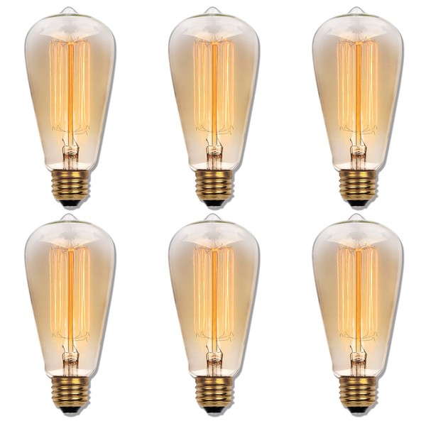 Westinghouse Lighting 0413220 60 Watt ST20 Amber Timeless Vintage Inspired Bulb with Medium Base (Pack of 6)