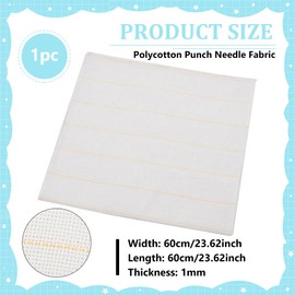 BENECREAT Large Monk's Cloth, 60x60cm/23.6x23.6inch Polycotton Primary Tufting Cloth with Marked Lines Needlework Fabric for Needle Punch, Cross Stitch, Embroidery, Quilting, 1mm Thick