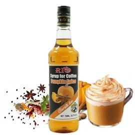 RIO Pumpkin Spice Flavored Coffee Syrup 700ml ñ Warm and Spicy, Perfect for Hot or Iced Coffee and Desserts