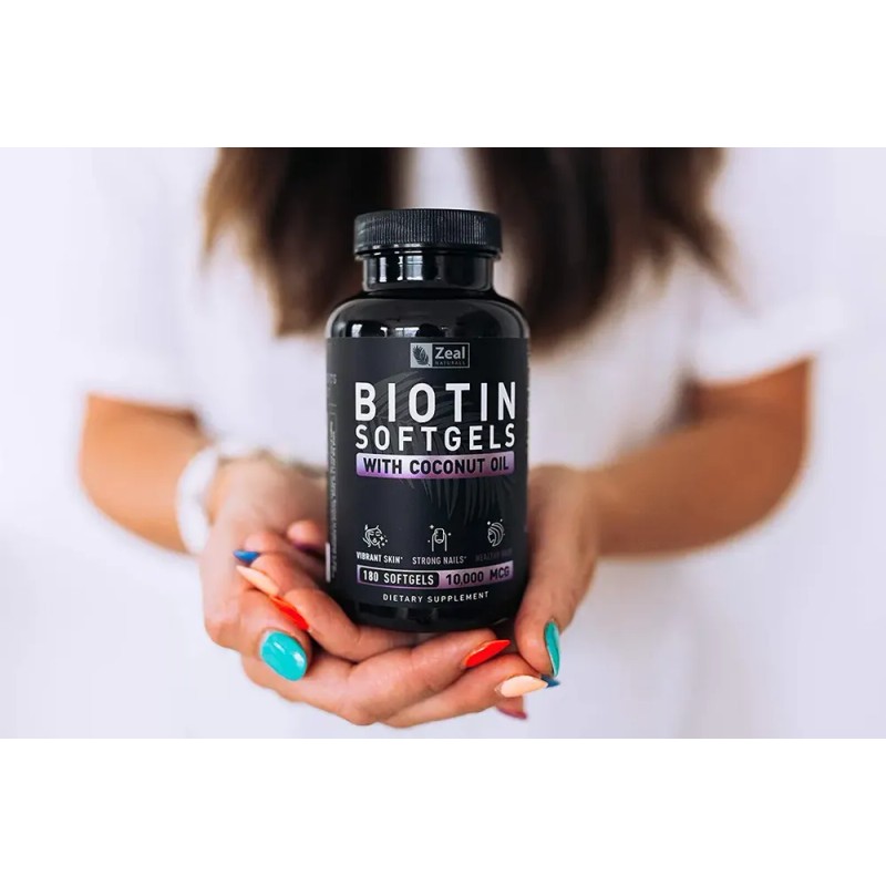 Zeal Naturals Biotin 10000mcg Para Cabello 180 Caps