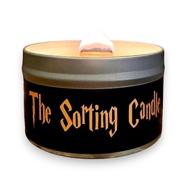 Mystery Color-Changing Candle with Crackling Wood Wick – Reveals Red, Blue, Yellow, or Green | Choose Color or Be ‘Sorted’ | Bookish Gift for Wizards, Christmas, Birthdays & Parties (Red)